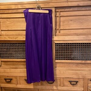 Purple pleated silk skirt Rachel Zoe Slit